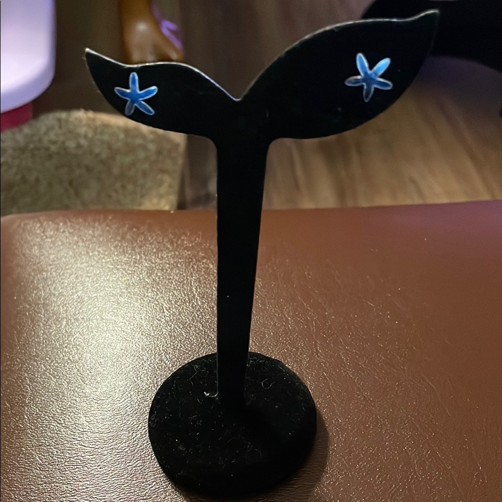 Small Blue Flower Post Earrings